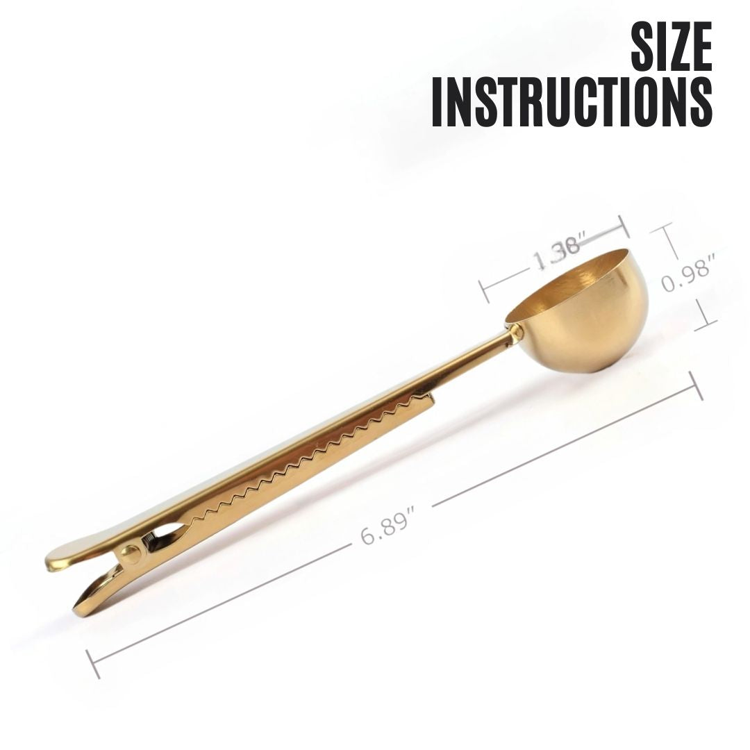 2PK Tea Scoops with Bag Clip - Gold & Silver