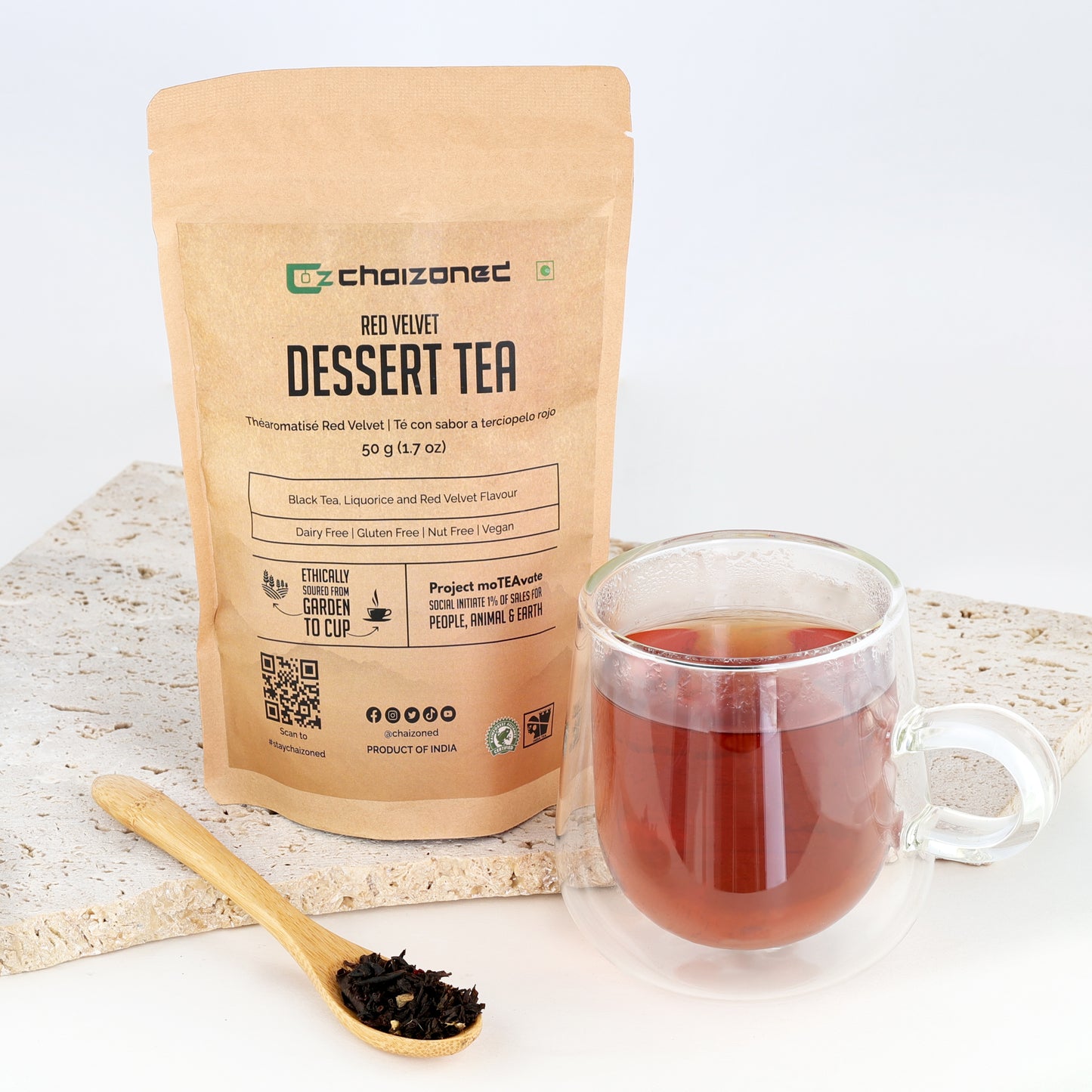 Christmas Tea Gift Set - Dessert Tea’s Red Velvet and Tiramisu Flavour & Spearmint tea with FREE tea infuser