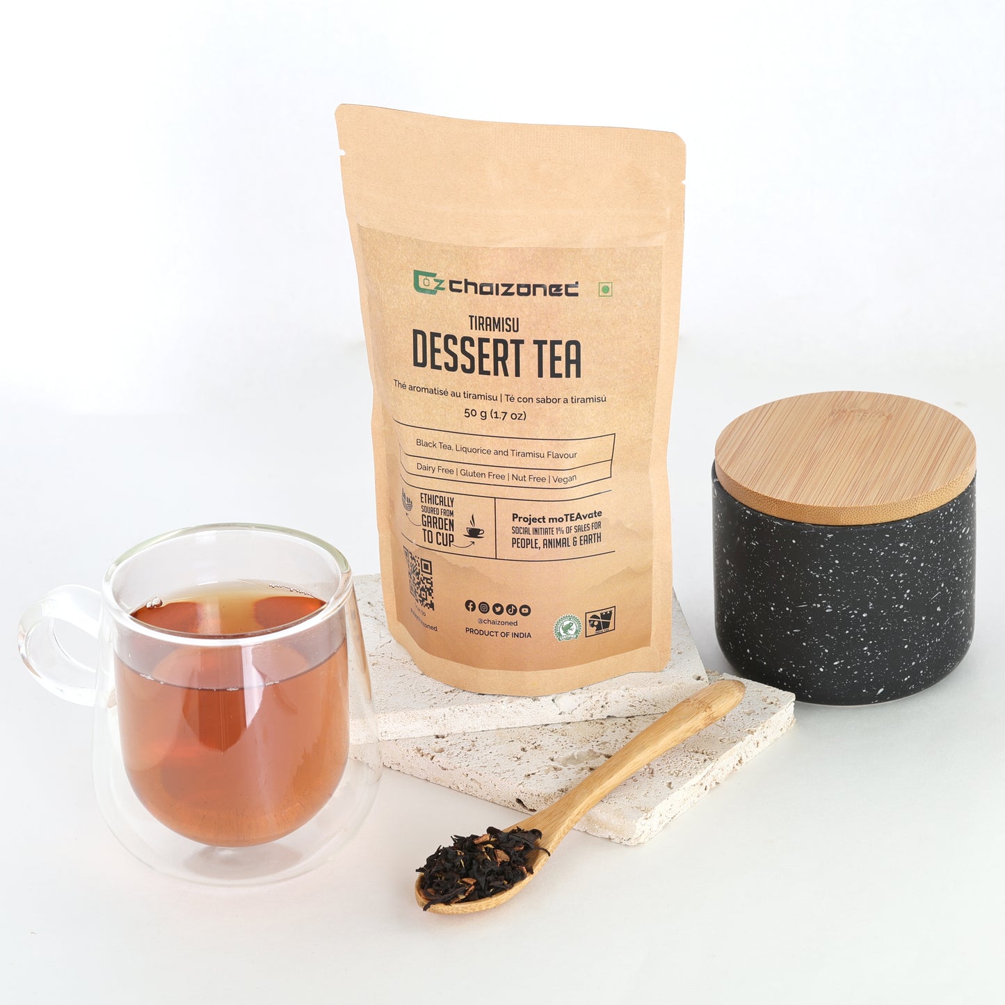 Christmas Tea Gift Set - Dessert Tea’s Red Velvet and Tiramisu Flavour & Spearmint tea with FREE tea infuser