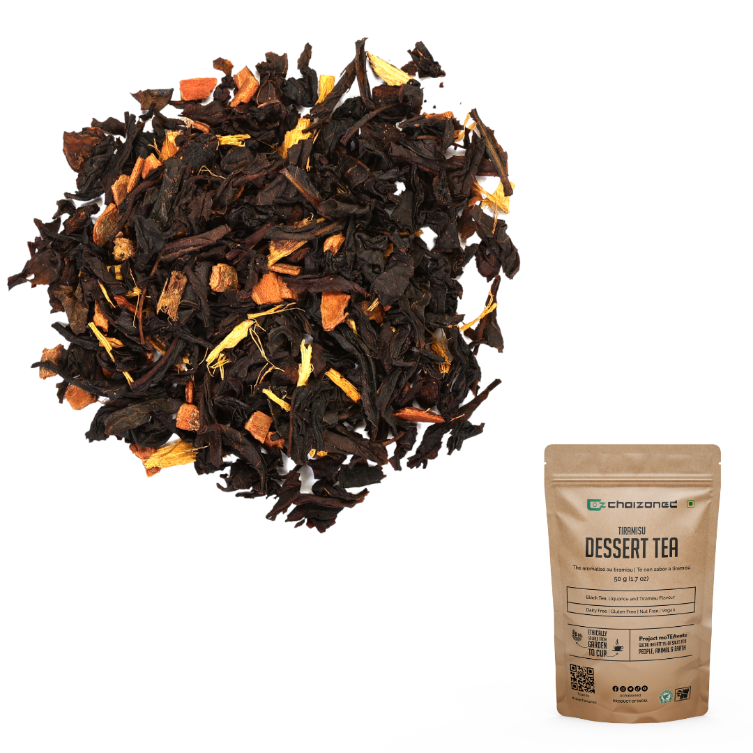Christmas Tea Gift Set - Dessert Tea’s Red Velvet and Tiramisu Flavour & Spearmint tea with FREE tea infuser